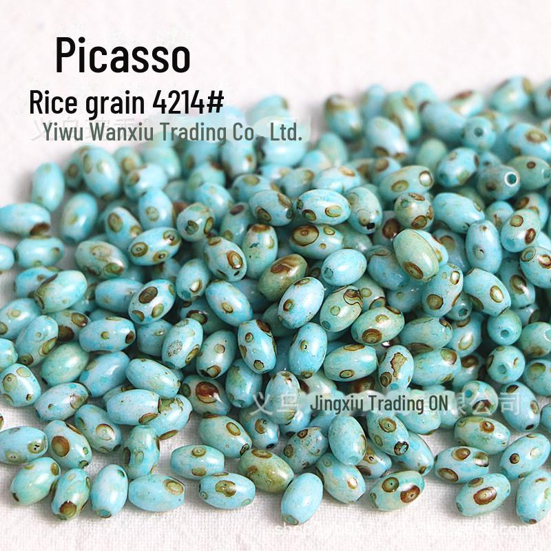 Picasso 4x6mm Ovale Reisperlen für DIY Armbänder & Halsketten