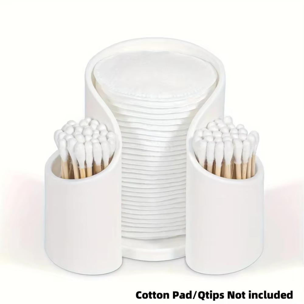 Cotton Pad QTips Holder, Bathroom Cups Dental Floss Dispenser, Storage Organizer for QTips Paper Cup Cotton Pad Floss, Bathroom