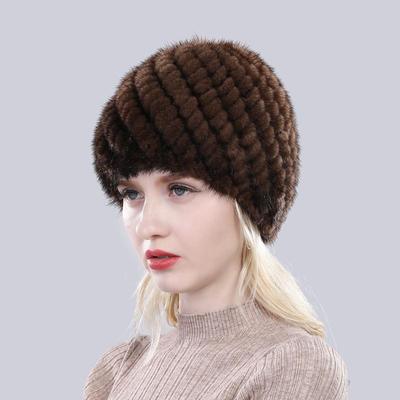 Winter Frauen Nerz Pelz Hüte Natürliche Echt Pelz Gestrickte Kappe Modische Flauschigen Damen Echten Pelz Beanie Weibliche Schwarz Pelz Caps
