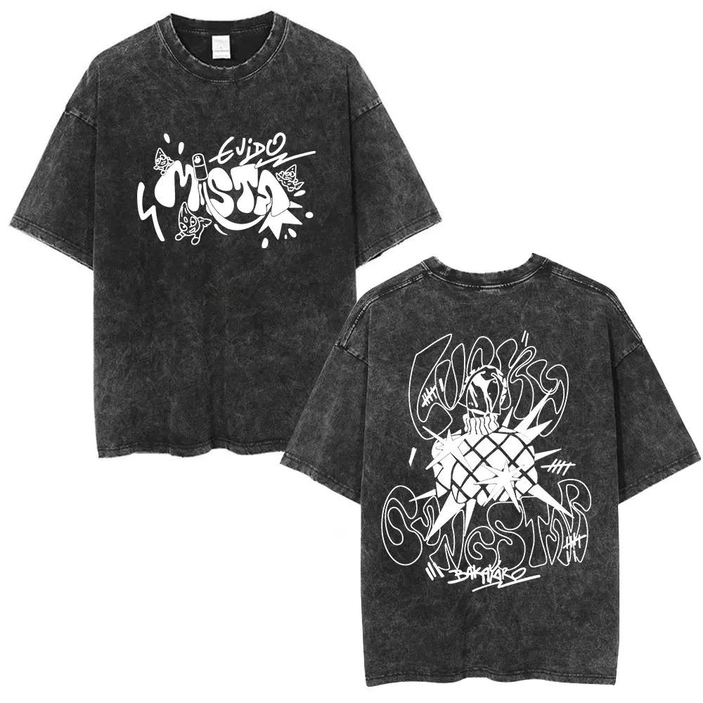 2026 Anime Le Bizzarre Avventure di JoJo Jotaro Kujo Vintage Lavaggio Acido Magliette Uomo Donna Cotone Casual Maniche Corte Magliette Streetwear