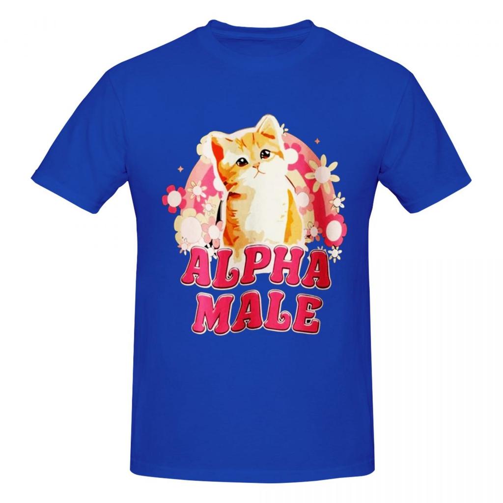 Unisex Funny Alpha Male Cute Cat T Shirt Vintage Big Size Cotton Sleeve Custom Unisex Clothing