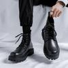 Men's Leisure Original Leather Boots Black Tide Platform Shoes Cowboy Autumn Winter Boot Business Office Dress Ankle Botas Male