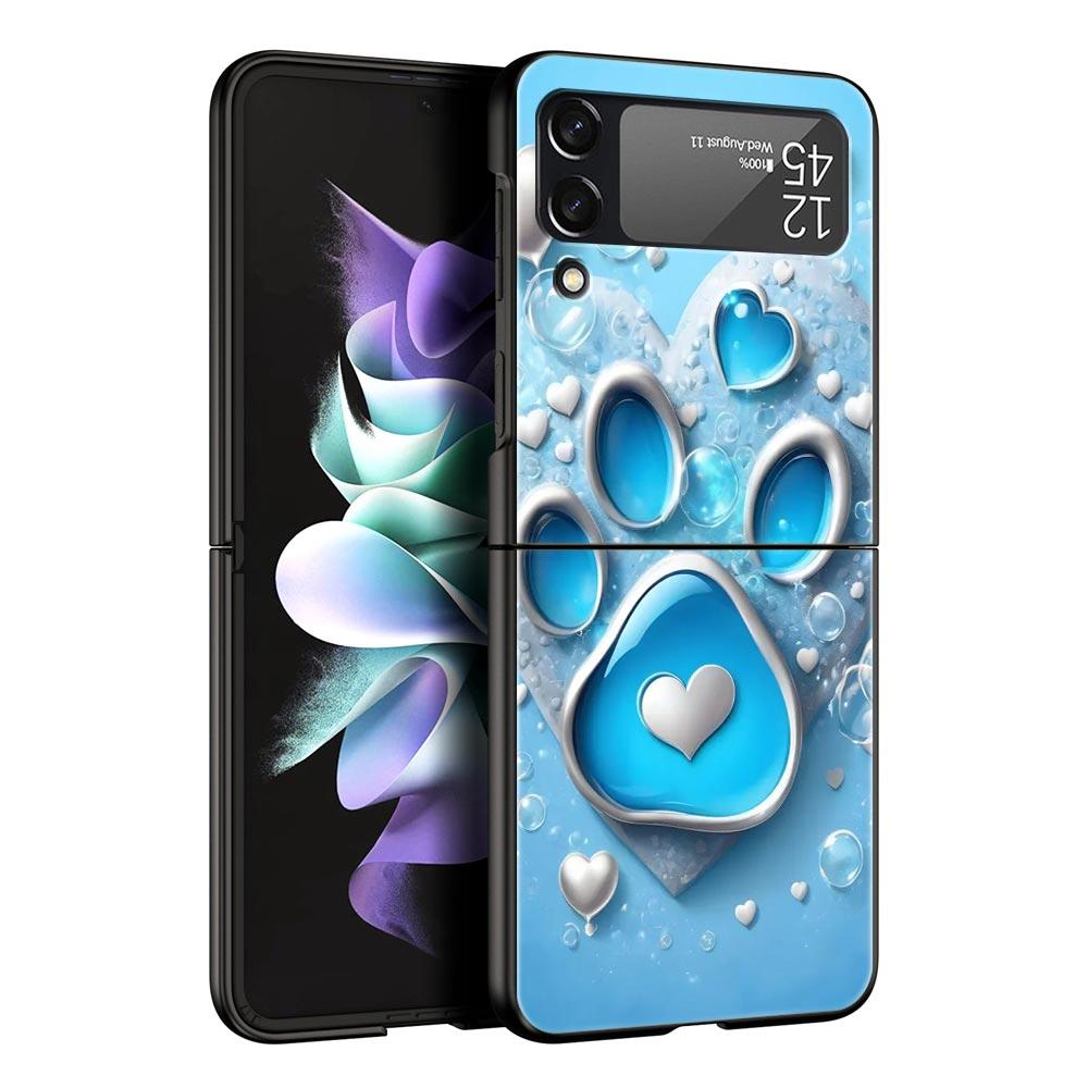 Og Paw Print Aesthetics Hard PC Phone Case For Samsung Galaxy Z Flip 7 6 5 4 Black Cover For Galaxy Z Flip 3 Foldable Fundas Bag