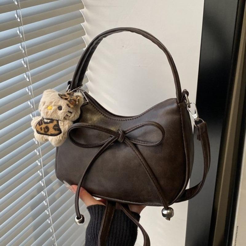 Bag niche design bow hand bag versatile commuter messenger bag Maillard bag women