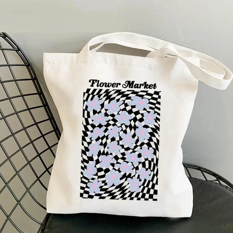Lightweight Women Shoulder Bags Fashion Foral Canvas Tote Bag Large Capacity Shopping Shopper Handbag No Zipper Girl Handbags