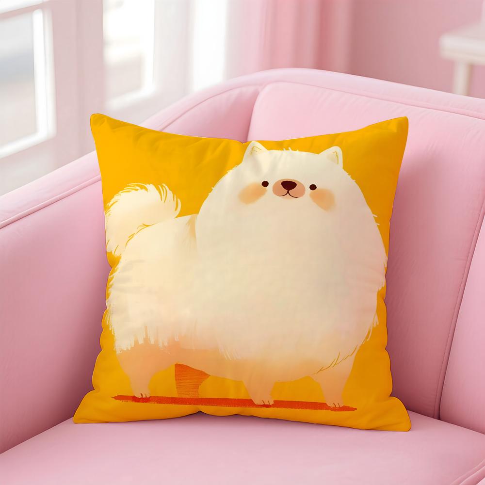 Fluffy Cute Art Adorable Puppy Cushion Cover Pillow Case Soft Skin Friendly Fabric Concealed Zipper