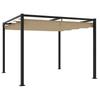 Garden Gazebo With Retractable Roof, Taupe, 3X3 M, Steel