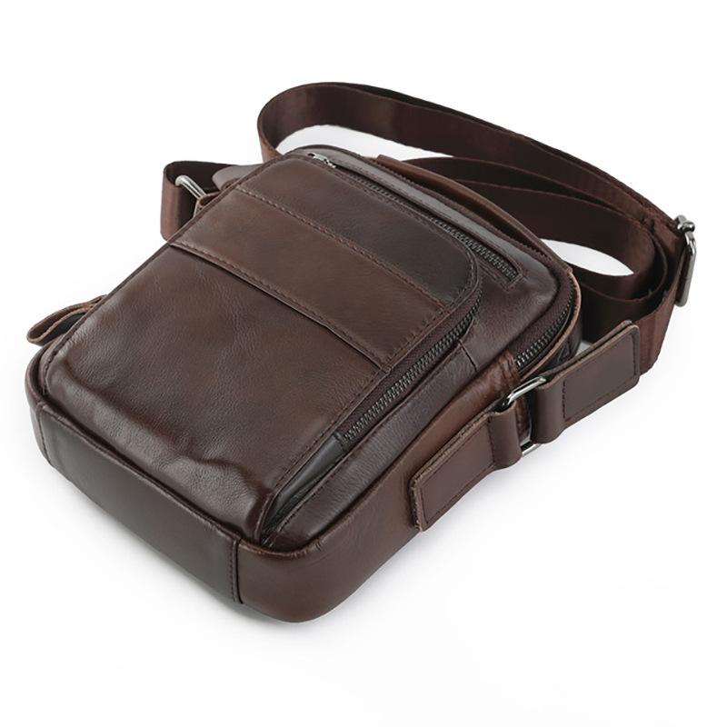 First Layer Cowhide Shoulder Bag Men's Cowhide Messenger Bag Casual Vertical Business Men's Bag Fashion Trend