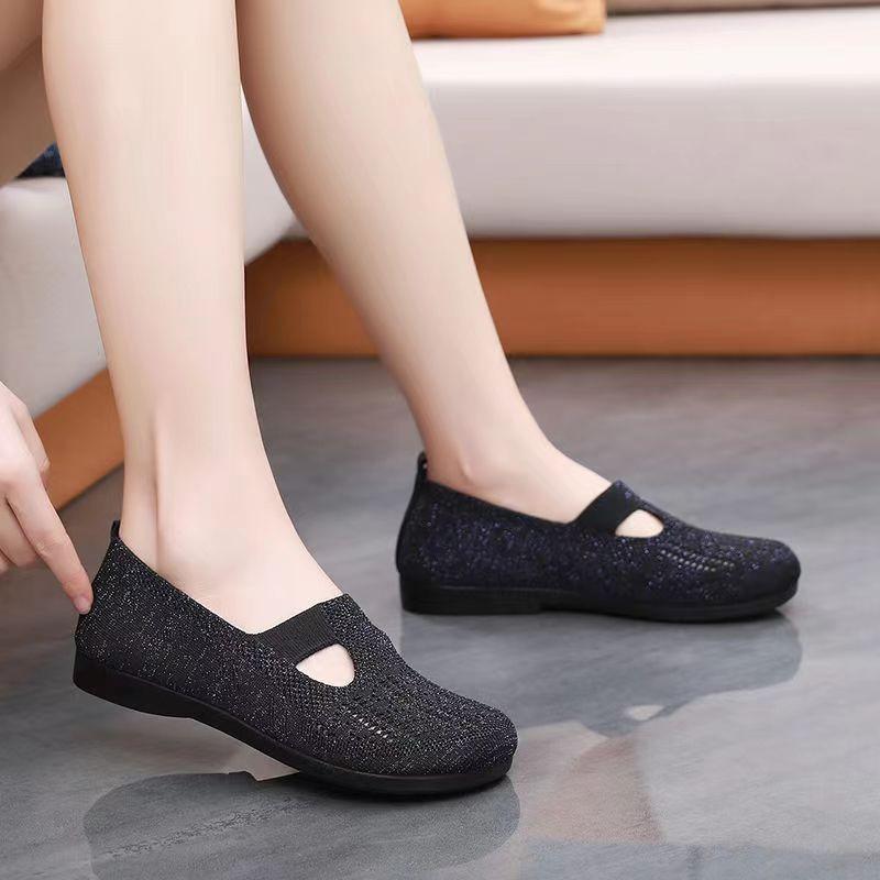 Women's shoes new hollow mesh shoes comfortable breathable casual shoes comfortable old Beijing cloth shoes mother shoes