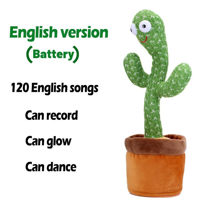 Dancing Cactus Toy Repeat Singing Talking Dancing Rocking Plushie Stuffed Animal Kids Education Toy