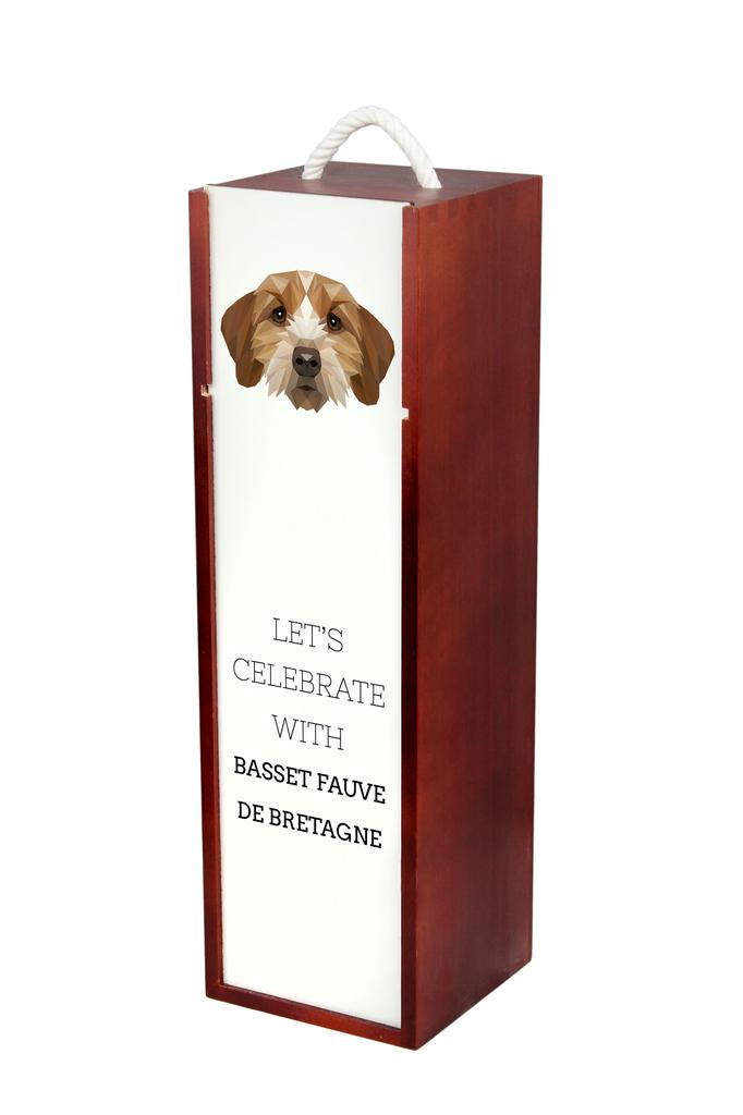 Brittany Basset, Basset Fauve De Bretagne - Geometric Box With Photo And Inscription For Wine Brand Art-Dog