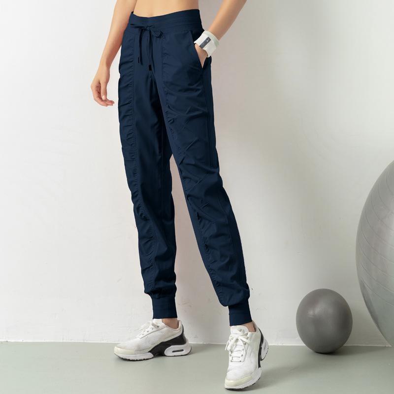 Women's Spring and Summer Solid Color Loose Sweatpants Running Fitness Breathable Drawstring Leg Speed Dry Pants