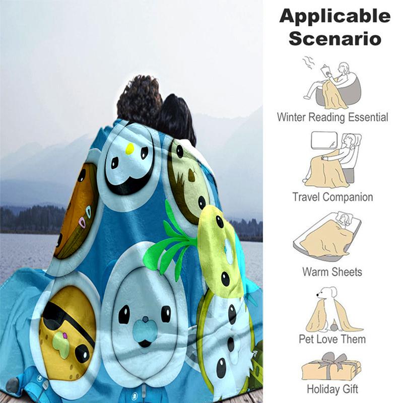 1pc Blanket The Octonauts2 Print Design, Lightweight Blanket for Sofa, Bed- Soft &Warm, Gift for All Seasons Like Christmas, Halloween