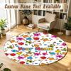 Round Rug Custom NameMr. Men & Little Miss Pattern Non Slip Carpet Home Floor Decor