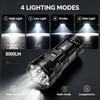 7 LED High-power LED Strong Light Flashlight 18650 USB C Rechargeable with Side Light Multifunctional Outdoor Hiking Camping Light