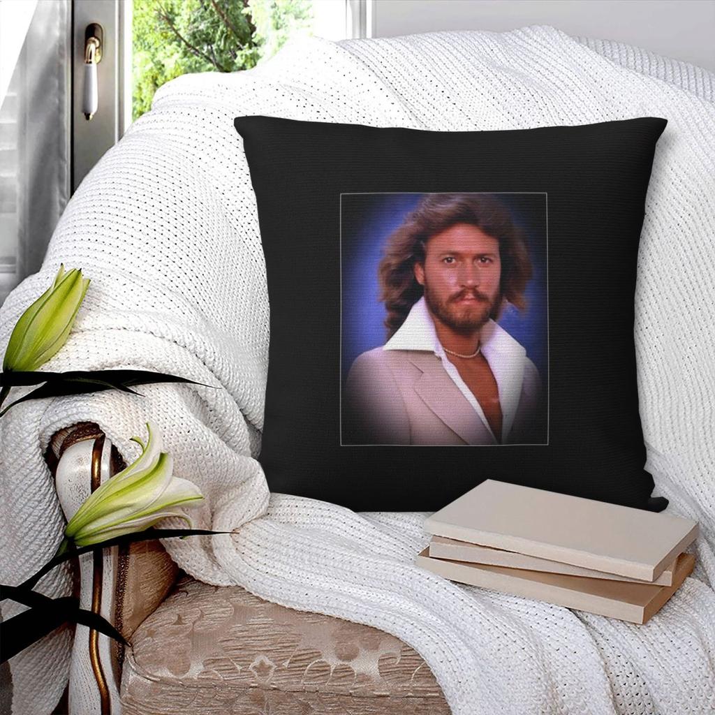 Federa per Cuscino Quadrata Bee Gees Barry Gibb Poliestere Lino Velluto Cerniera Creativa Decorativa Copricuscino per Stanza