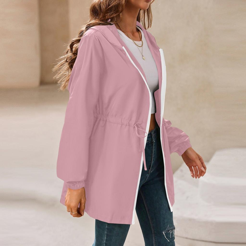 Women's Fashion Casual Solid Color Waterproof Outdoor Hiking Short Jacket