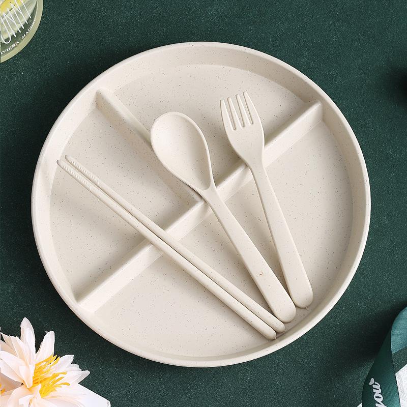 Geteilter Teller in 3 Fächern Diät Wiederverwendbarer Speiseteller Küchengeschirr Portionierteller für Erwachsene Mikrowellengeeignet Lebensmitteltablett Speiseteller