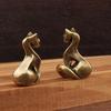 1 Stück Messing-Katzenfigurine, Vintage Messing-Skulptur, Schreibtisch-Handwerk, Kleines Ornament, Katzenstatue für Zuhause/Büro, Wohnkultur