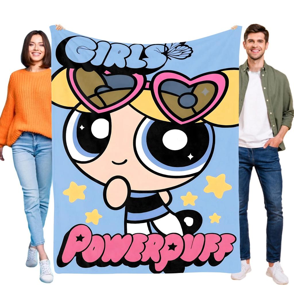 Powerpuff Girls Throw Blanket Sofa Blanket for Halloween Summer Comforter Bedspread Anime Home Decoration