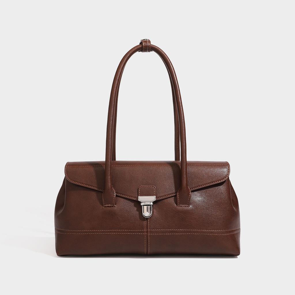 Advanced Boston Women's Bag, New Versatile Buckle, French Stick, Underarm Women's Bag, Fashionable and Simple Shoulder Bag