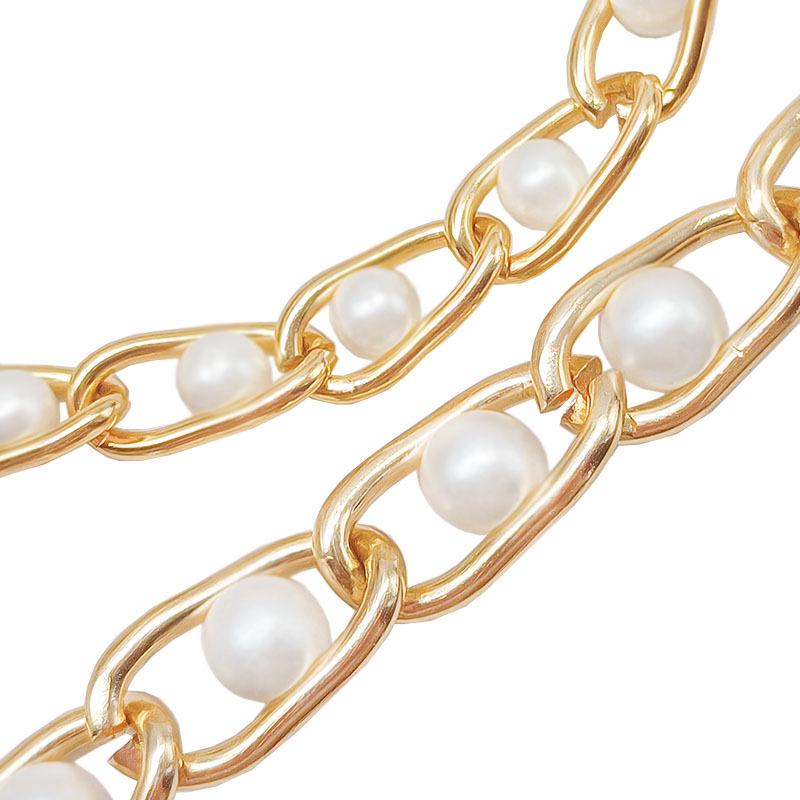 Women's Beaded Pearl Chain Waist Belt - 6mm To 8mm Aluminum Chain for Boots and Clothing Accessories