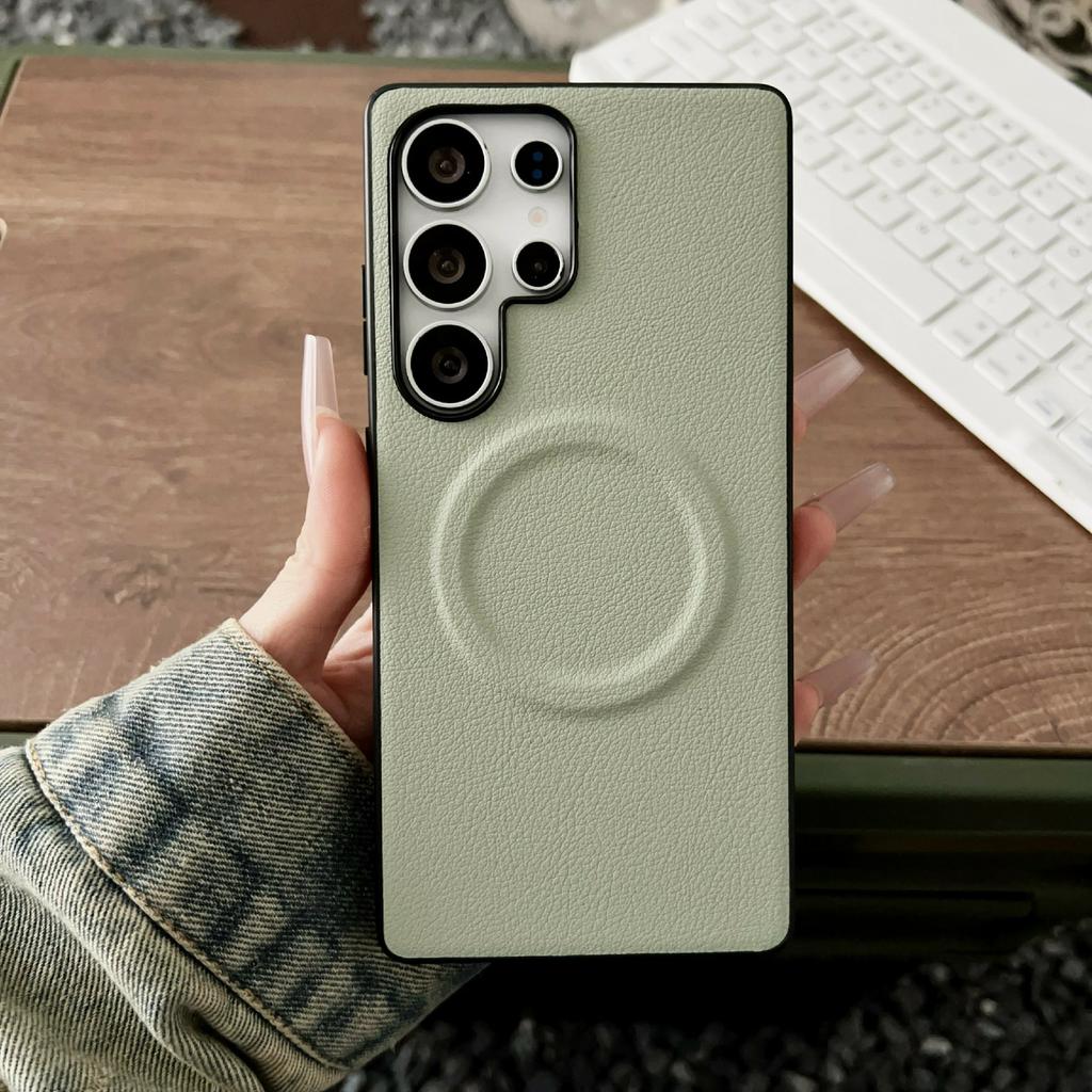 For Samsung Galaxy S26 Ultra Magnetic Case PU Leather + TPU Phone Back Cover