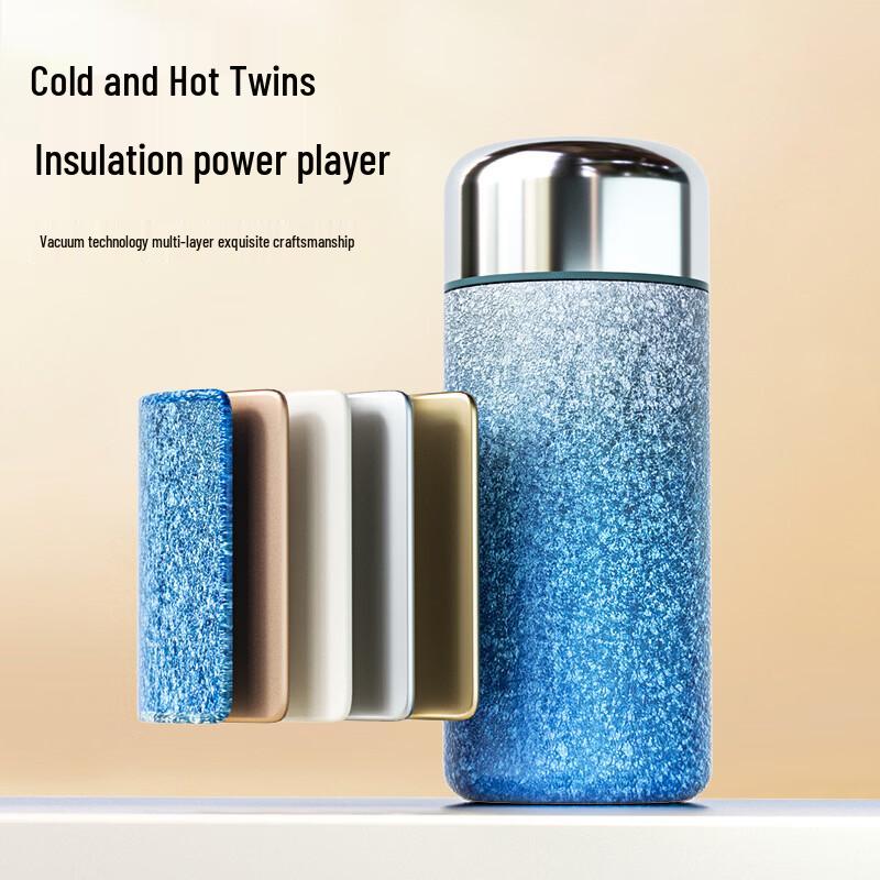 Heyuxi 300ml Mini Titanium-Coated Insulated Pocket Bottle