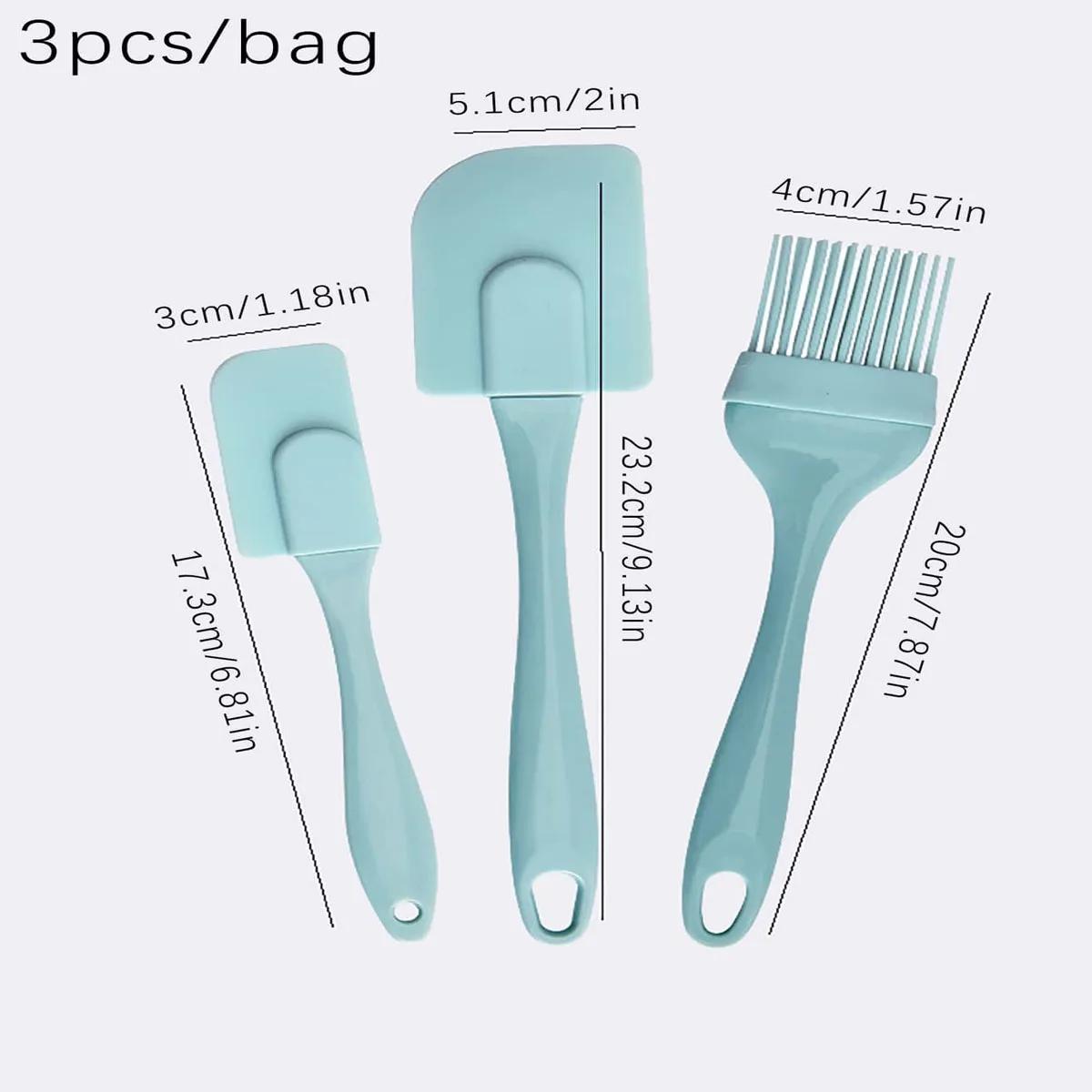 

Набор из 3 шт. - Силиконовый набор для выпечки, антипригарный скребок для крема, лопатка для хлеба/торта, масло, кисть для масла, кухонные принадлежности для выпечки