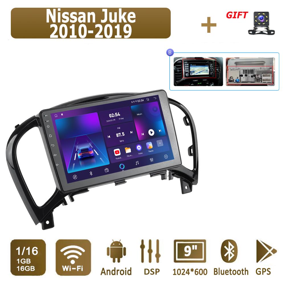 Android Bilradio For Nissan Juke 2010-2019 Multimediaspiller Hovedenhet Stereo GPS-navigasjon BT WIFI 1+16GB