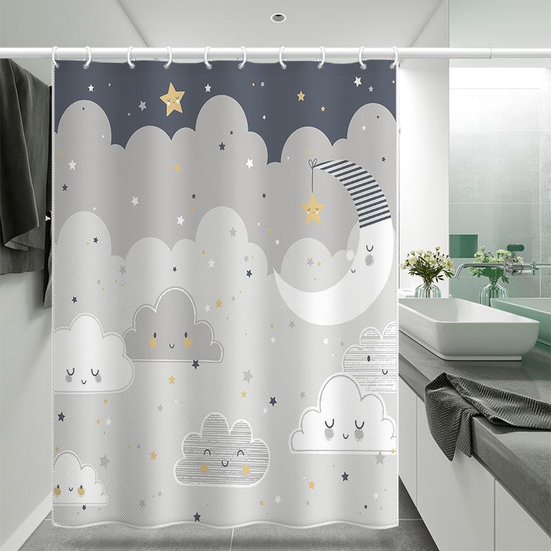 

Занавеска-перегородка для туалета, современное искусство, водонепроницаемая занавеска для душа, устойчивая к плесени, простая занавеска для туалета