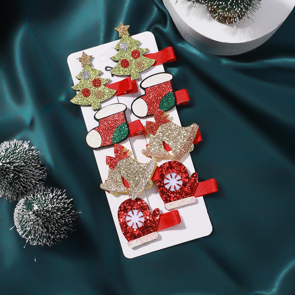 

Набор из 8 рождественских заколок для волос для девочек и детей, рождественский декор, новогодние украшения для вечеринки, детские аксессуары для волос, подарок