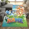 Soccer Fun Bluey Customize Your Name Area Rug Design for Bedrooms Dining Room Living Rooms Foyer Antislip Carpet Office home decor Wedding Party Gift