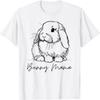Bunny Mama Holland Lop Mom Cute Lop Rabbit Line Art T-Shirt