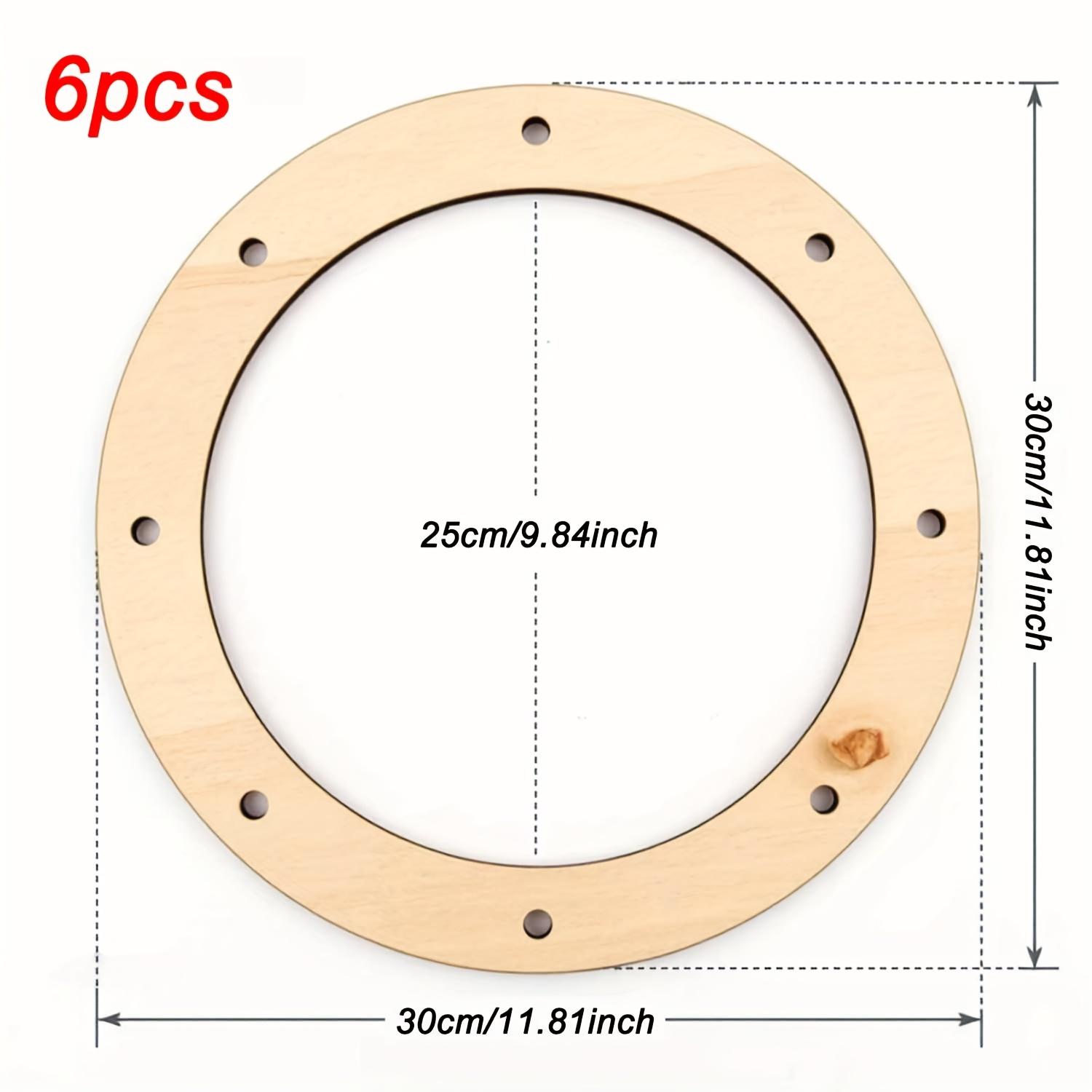 

6 шт. 11,81-дюймовые деревянные венковые кольца, деревянная форма для венка с отверстиями, висячая толщина цветочная рамка для венка для свадьбы