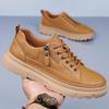 Italienische Marke Herren Echtleder Schuhe Dicksohlige Verschleißfeste Wanderschuhe Lässige Schuhe Modische Braune Herren Arbeitskleidungsschuhe