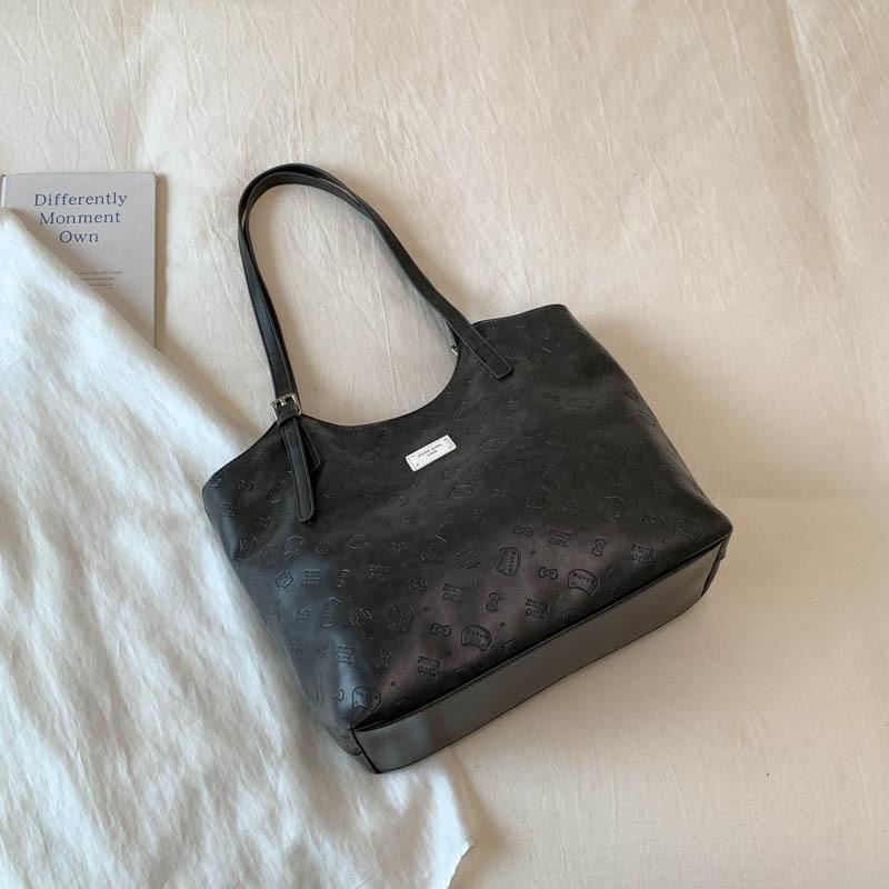 Simple retro Maillard brown bag women's 2025 new commuter large-capacity shoulder bag premium tote bag