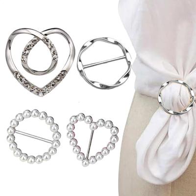 4pcs Multipurpose Shirt Ring Belt Buckle Belt and Scarf Adjuster Slim Belt Fashion Accessories Scarf Buckle