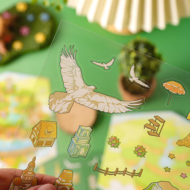Legendary 3D Scenery Stickers - Cute Miniature Scene Decorations for Student Journals