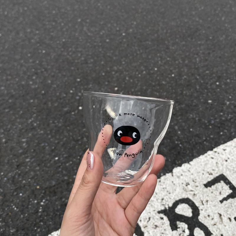 Niche Simple Ins Cartoon Koala Penguin Glass, High Temperature Resistant Juice Cup Coffee Cup Couple 280Ml