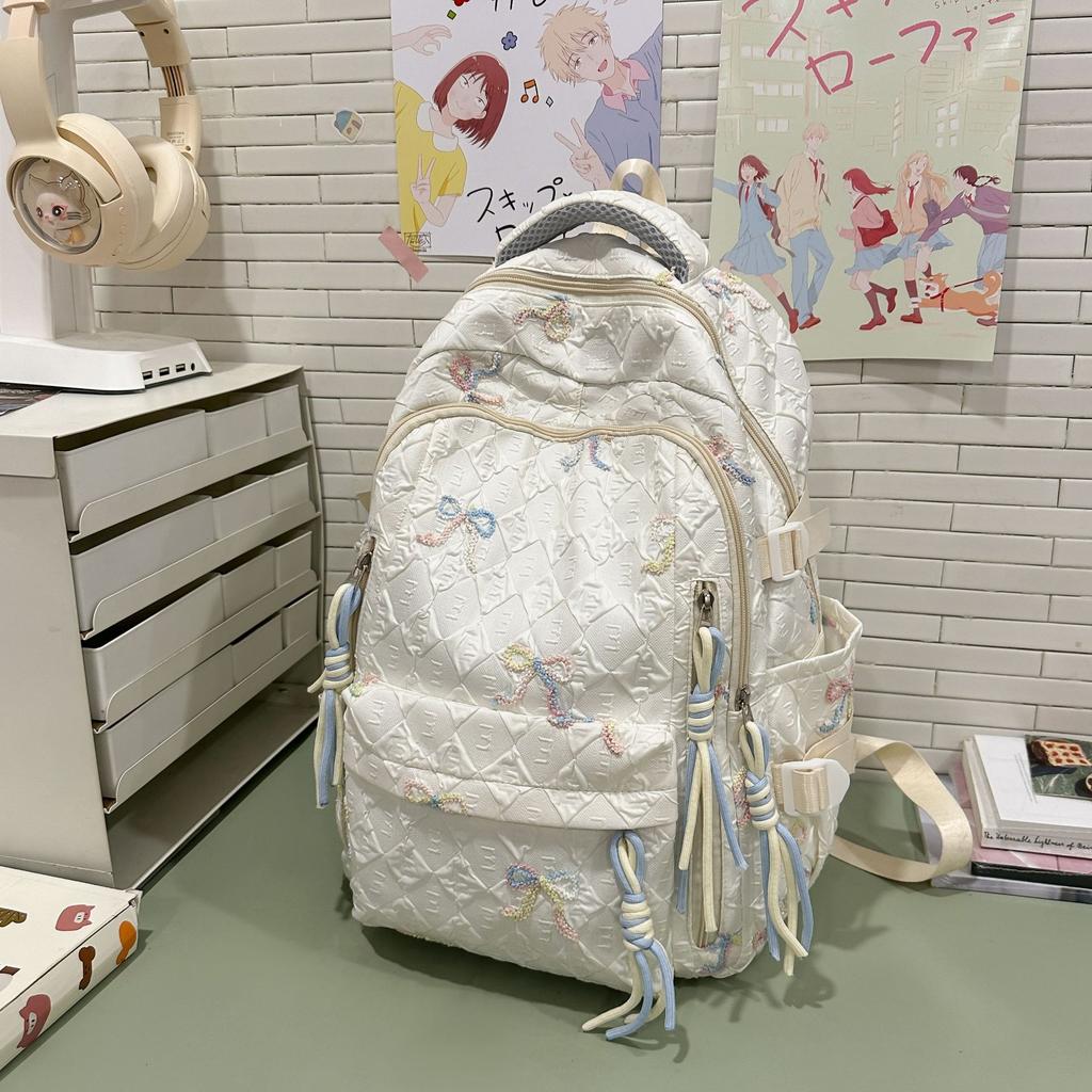 Schoolbag New Sweet Star Bone Backpack Girls Small Fresh Candy Color Schoolbag Sweet Lightweight Large Capacity Backpack