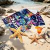 Custom Name Personalized Cosmic Bot Crew Print Beach Towel, for Trip Camping Beach Party Home Decor, Birthday Gift for Family & Friends
