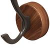 Adhesive Wall Hook No Drill Rustproof Hook with Retro Wood Grain Pattern Hanger for Bathroom