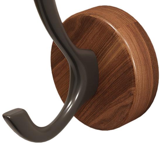 Adhesive Wall Hook No Drill Rustproof Hook with Retro Wood Grain Pattern Hanger for Bathroom