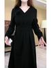 Luxurious Velvet Embroidered Dress for Middle-Aged Women - Autumn/Winter Collection