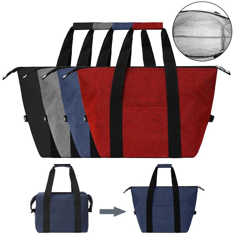 Large Capacity Insulated Grocery Picnic Cooler Bags Reusable Folding Fresh-Keeping Bag For Travel, Lunch, Camping, Food