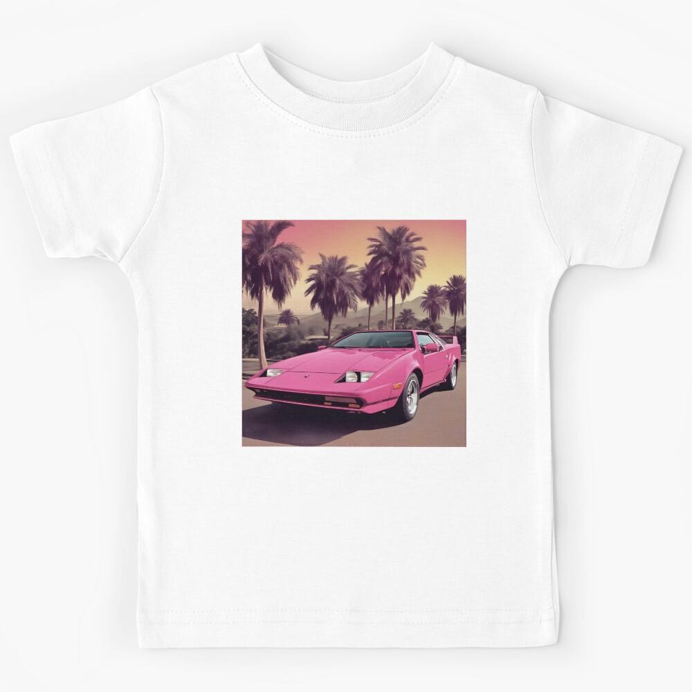 Pink Classic Sports Car Kids T-Shirt 110