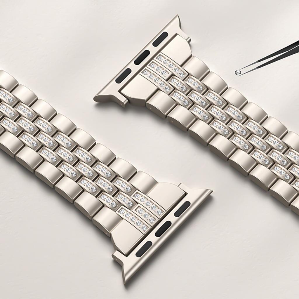 Diamonds Metal Band for Apple Watch Ultra 3/2/1 49mm S11 S10 46mm 42mm 45mm 44mm 41 40mm for Iwatch Series10 9 8 7 6 5 SE3 Strap