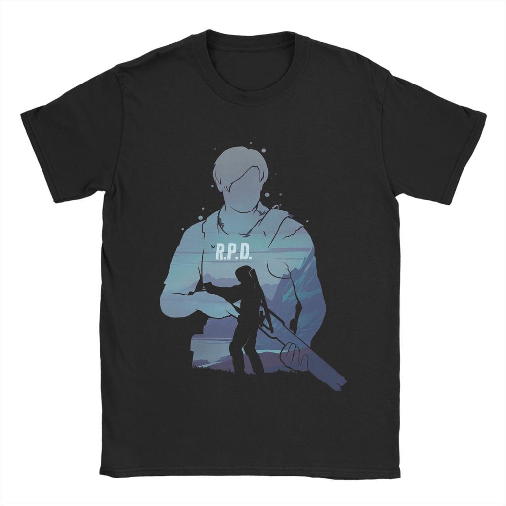 RE9 Leon Kennedy Veteran Hero TShirt Men Novelty Cotton Tees Crew Neck Short Sleeve T Shirts New Arrival Clothes