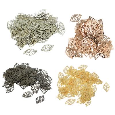 400 Τεμάχια Μικτά Μεταλλικά Κούφια Μενταγιόν Γούρια Φύλλου Κράματος Για Κατασκευή Κοσμημάτων